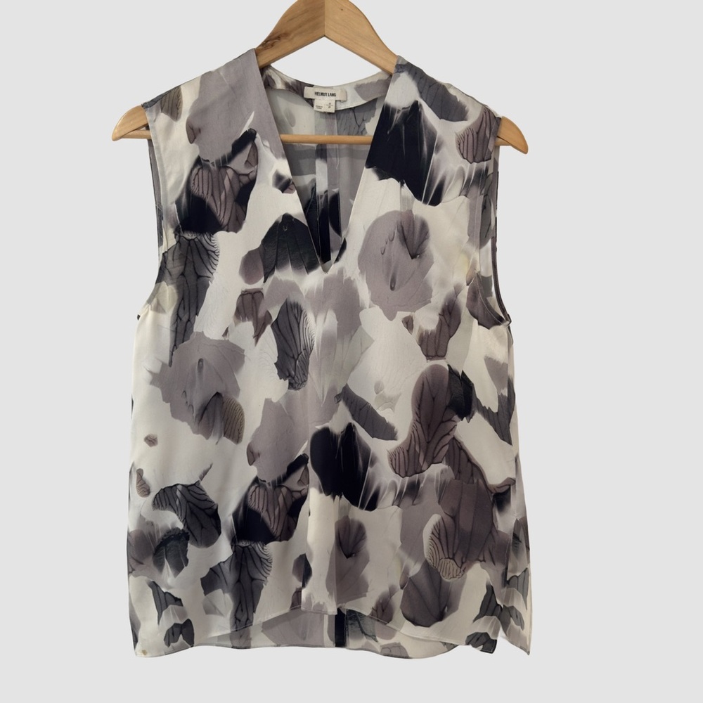 Helmut Lang V-Neck Silk Sleeveless Blouse S